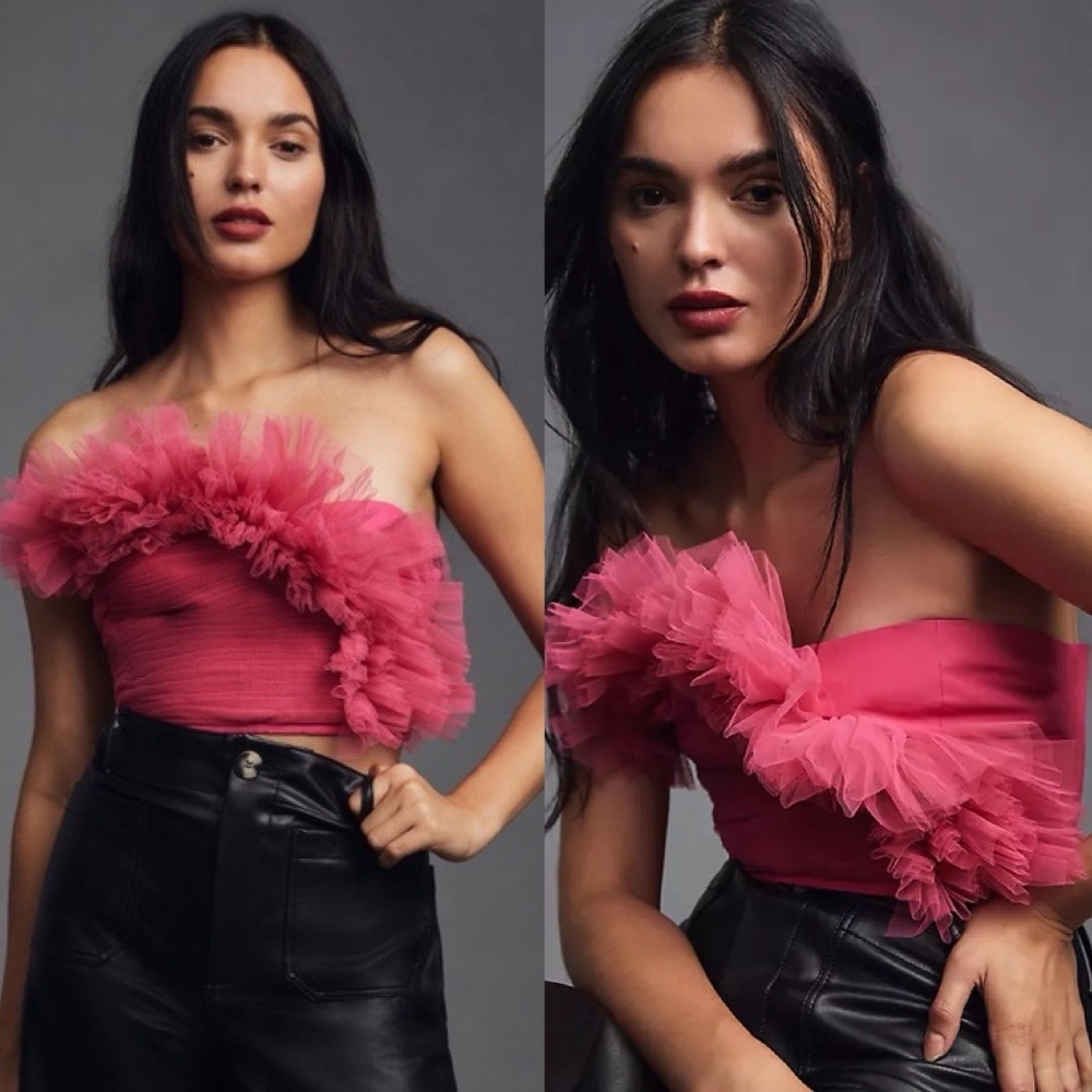 Anthropologie Ranna Gill Strapless Tulle Top coquette sexy